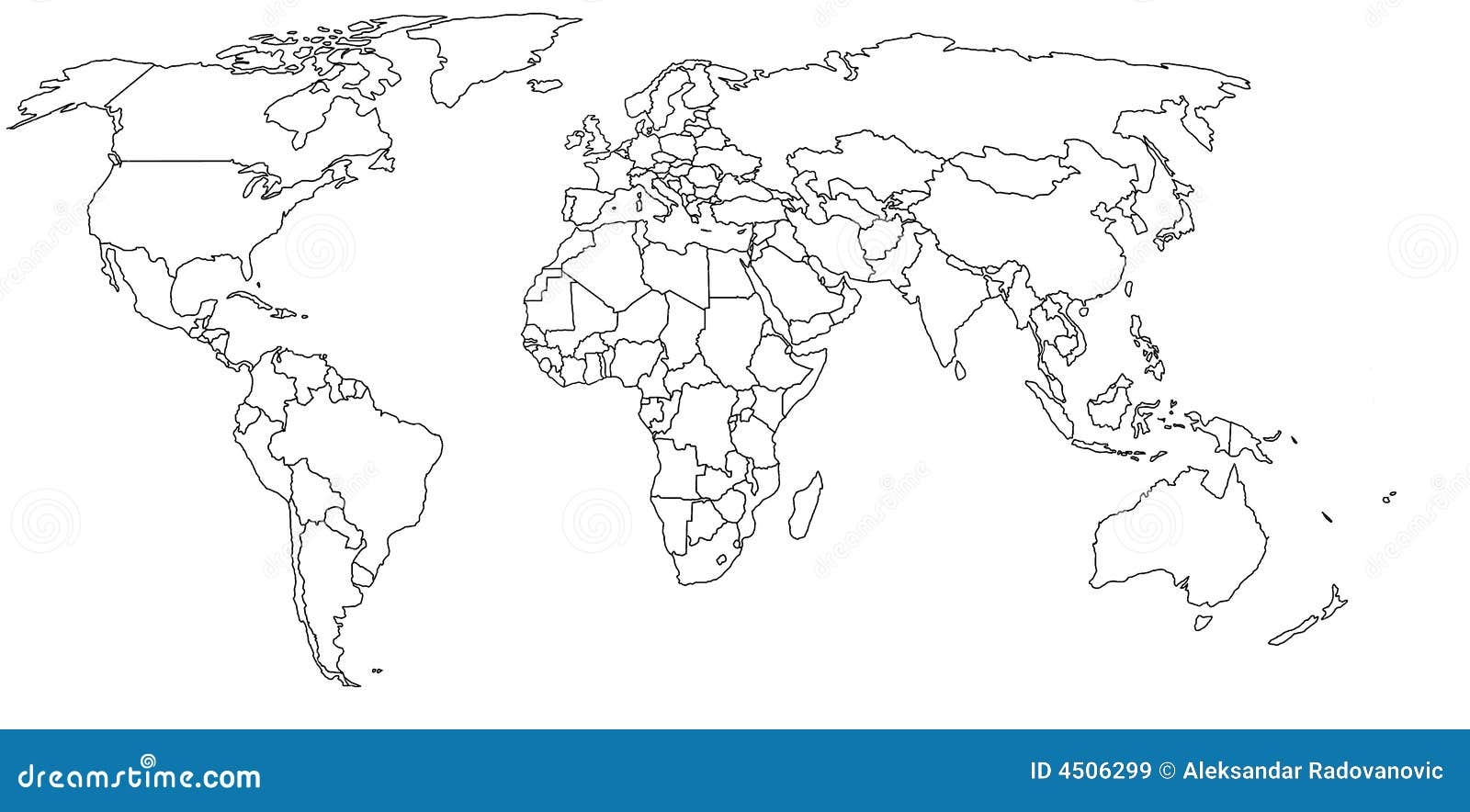Empty World Map Stock Illustration Illustration Of Oceans 4506299