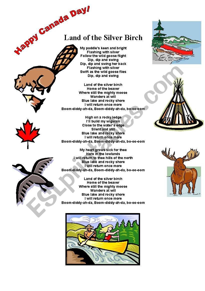 English Worksheets Land Of The Silver Birch