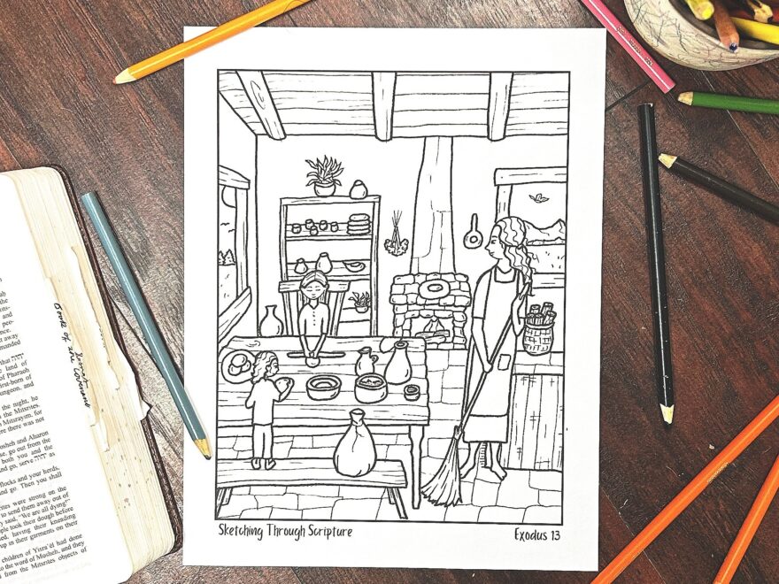 Exodus 13 Unleavened Bread Festival Story Bible Coloring Page PDF For Bible Lesson Bible Activity Feast Day Kids Appointed Time Worksheet Etsy