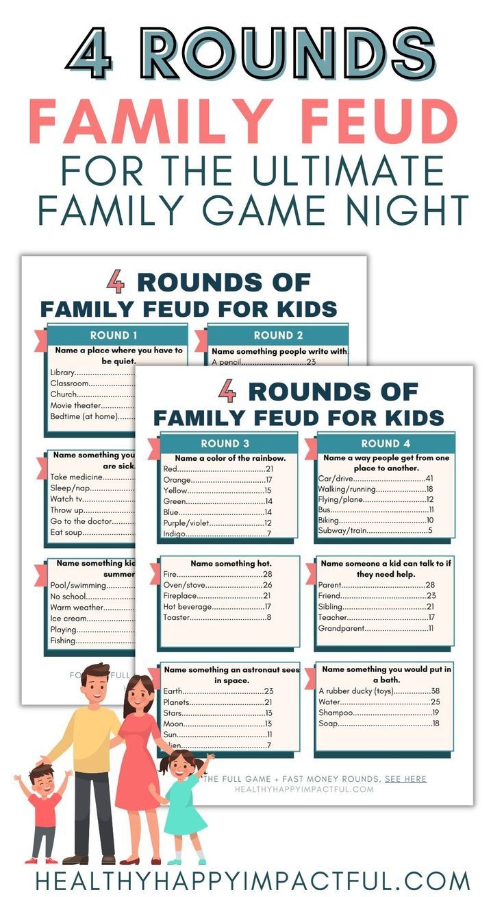Family Feud Questions And Answers Free Printable Game 