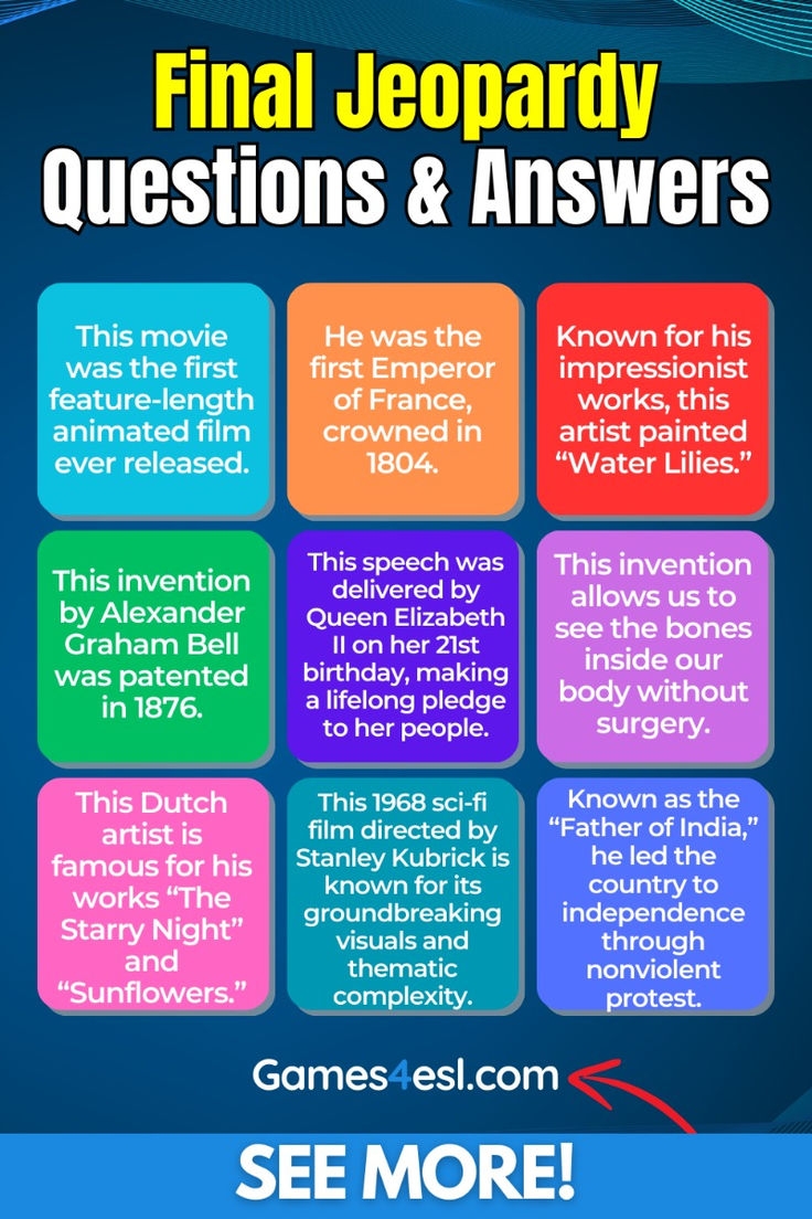 Final Jeopardy Questions And Answers