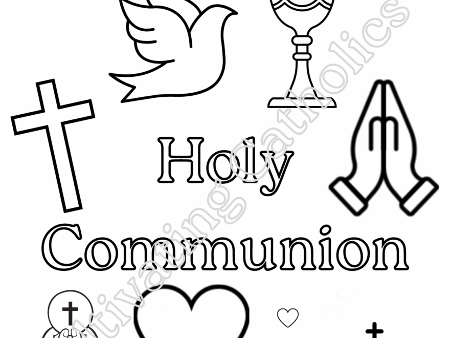 First Communion Coloring Page Printable Cultivating Catholics