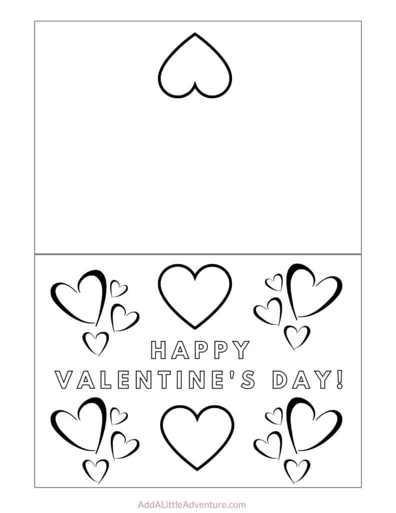 Foldable Printable Valentines Day Cards To Color Worksheets Library