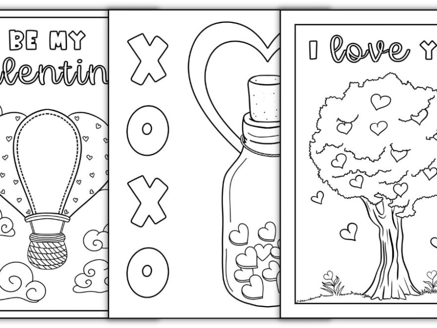 Foldable Valentine s Day Coloring Cards Totally Free The Craft at Home Family