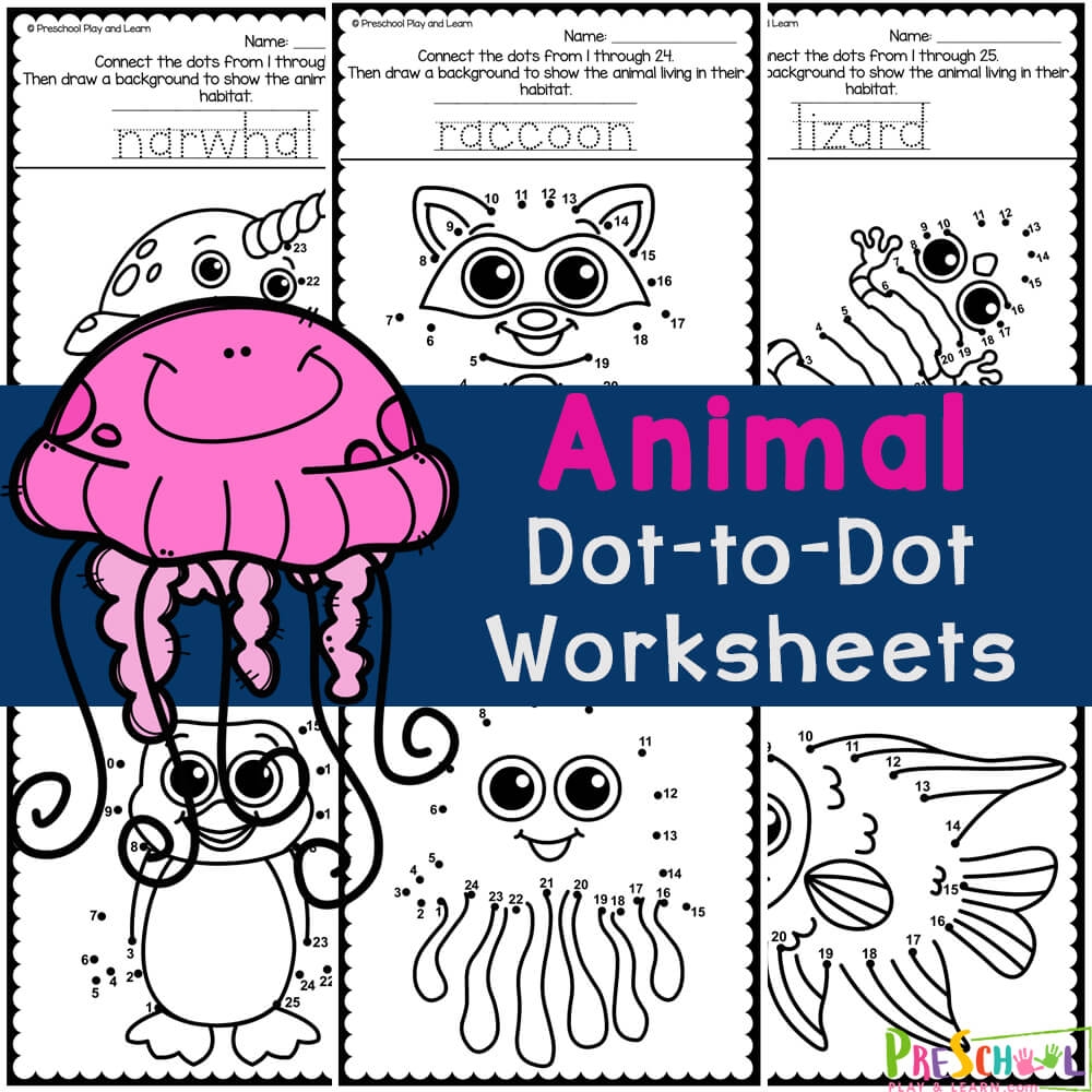  FREE Animal Dot To Dot Printable Worksheets