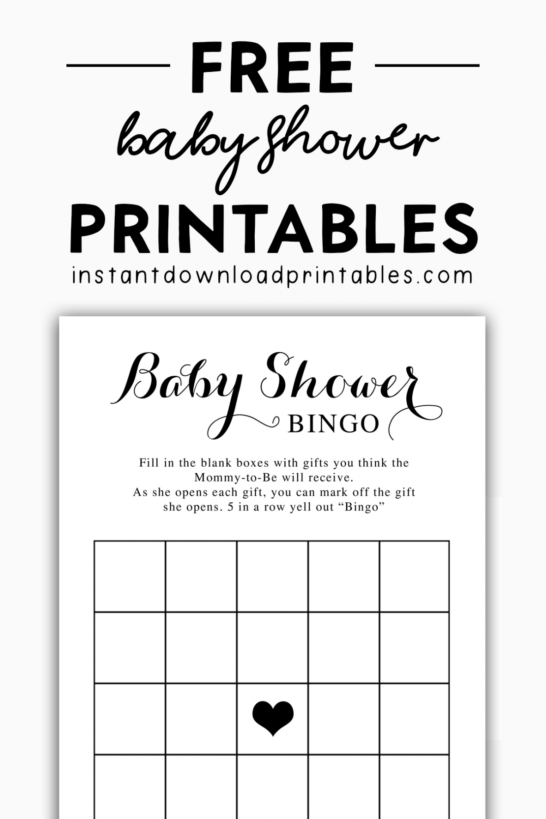 Baby Shower Gift Bingo Cards Free Printable