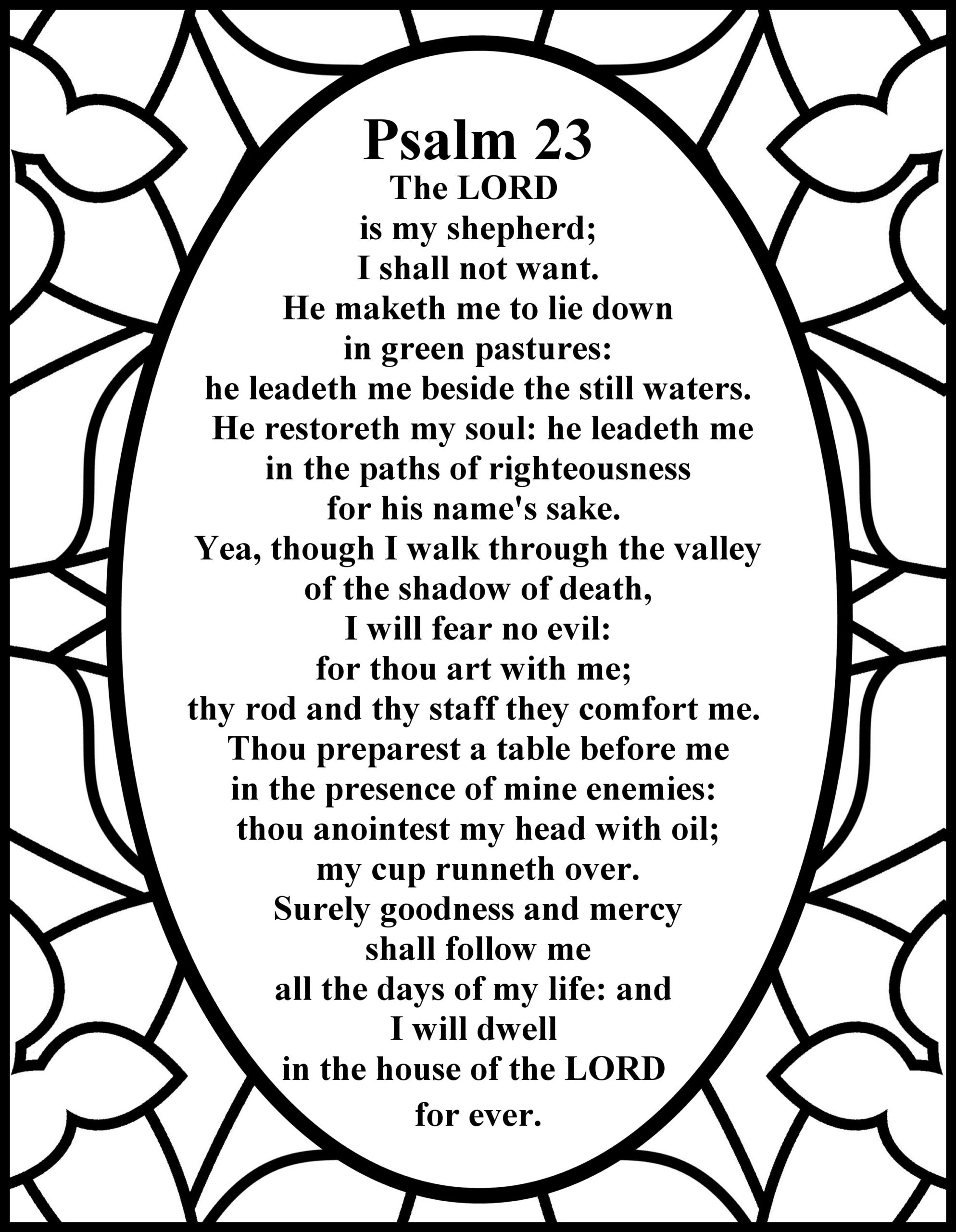 Free Printable Psalm 23 Coloring Pages