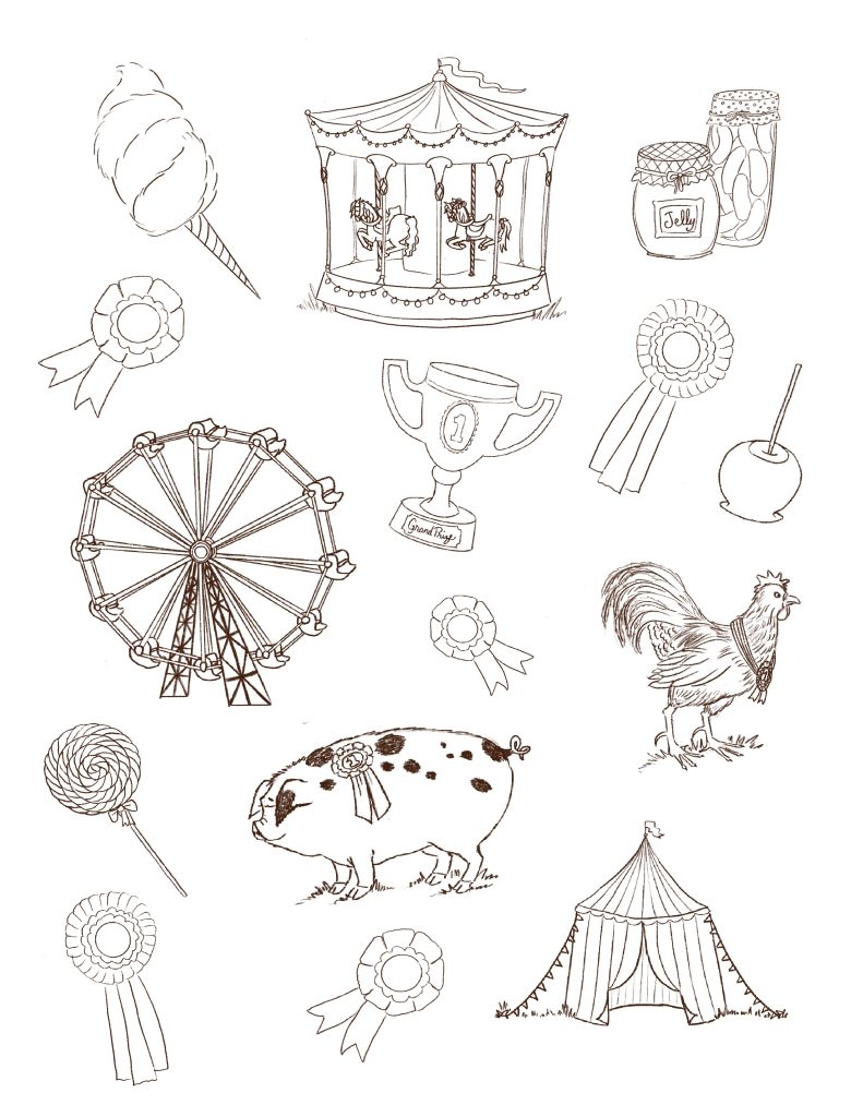 FREE Country Fair Printable Sticker Or Coloring Page Cottage Chronicles