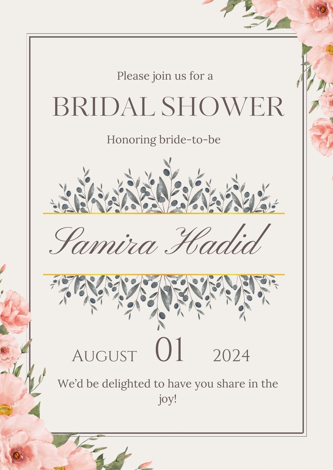 Free Custom Printable Bridal Shower Invitation Templates Canva