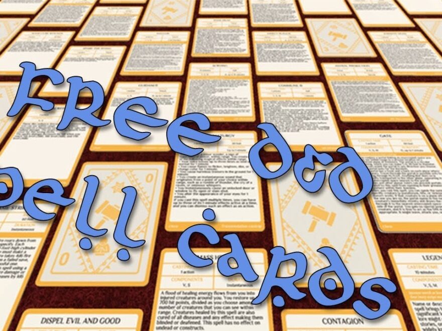 Free D D Printable Spell Cards 5e The DMs Tavern