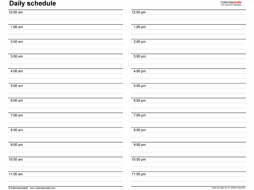 Free Daily Schedules In PDF Format 30 Templates