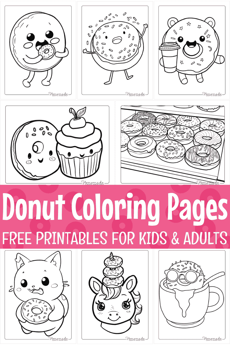 Free Printable Donut Coloring Pages