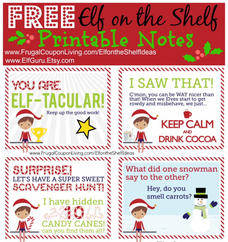 Elf On The Shelf Printable Notes