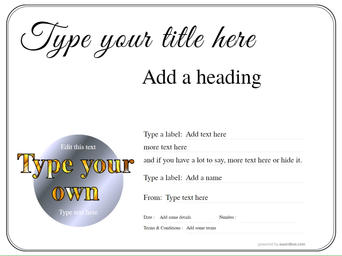 Gift Certificate Template Free Printable