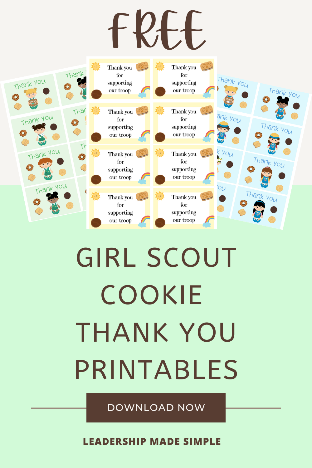Free Girl Scout Cookie Thank You Printables Troop Leader
