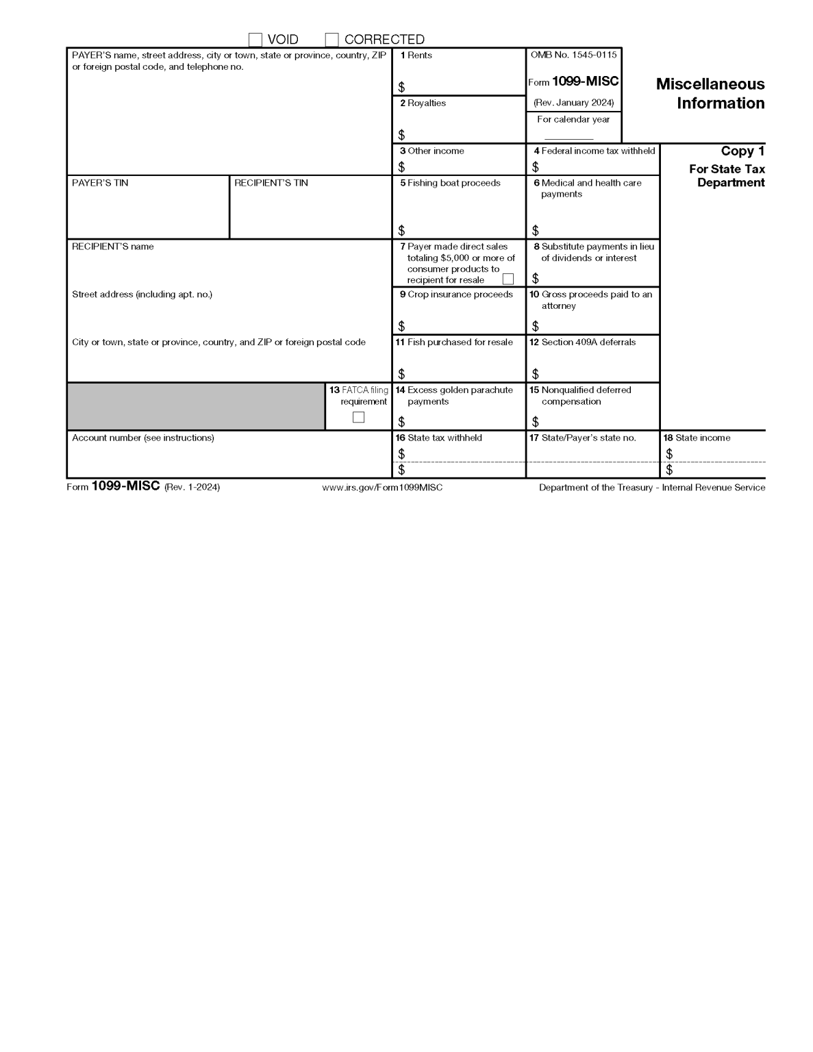 1099 Misc Form 2025 Printable