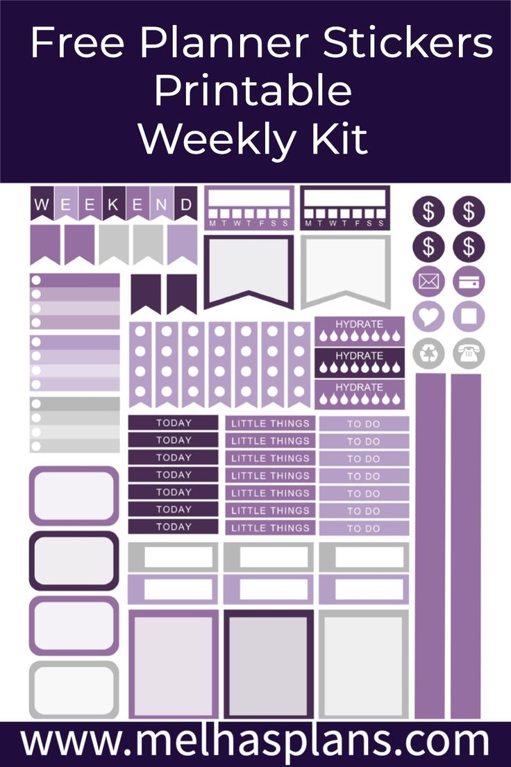 Free Planner Stickers Printable Weekly Kit MelHasPlans
