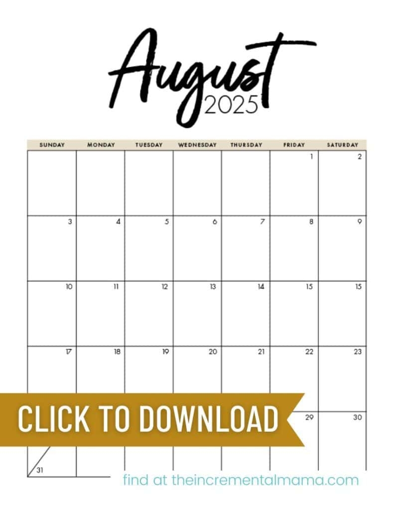 Free Printable 2025 Monthly Calendar Templates The Incremental Mama