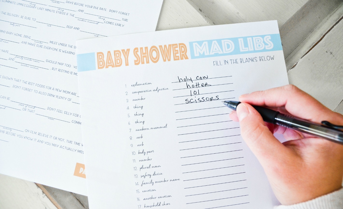 Free Printable Baby Shower Mad Libs Project Nursery