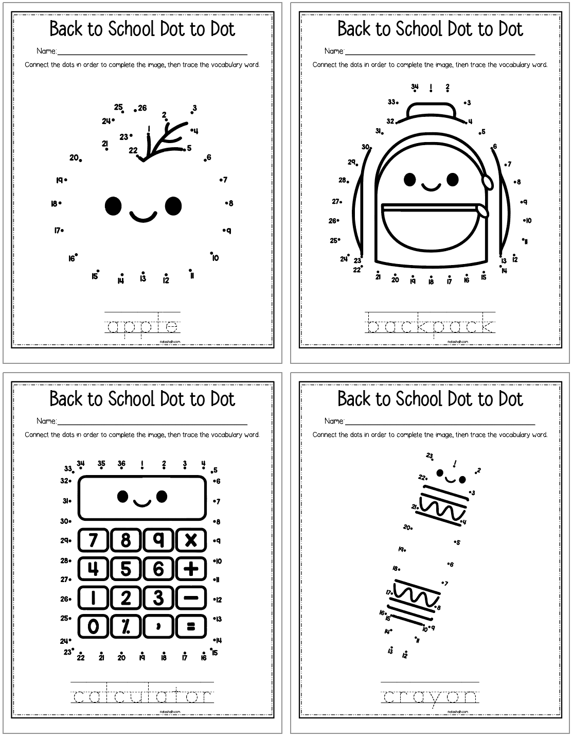 Free Printable Back To School Connect The Dots Worksheets The Artisan Life