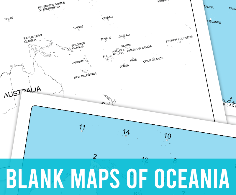 Free Printable Blank Map Of Oceania Australia
