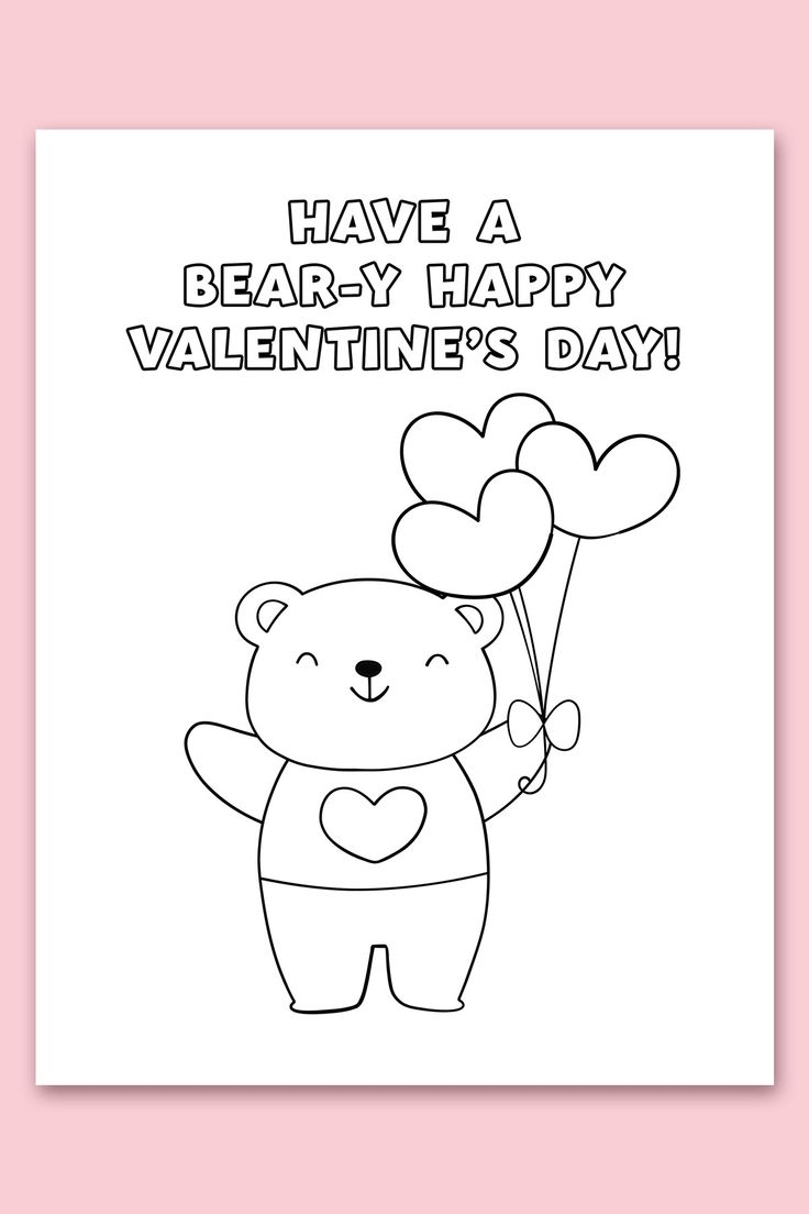 Foldable Printable Valentines Day Cards To Color