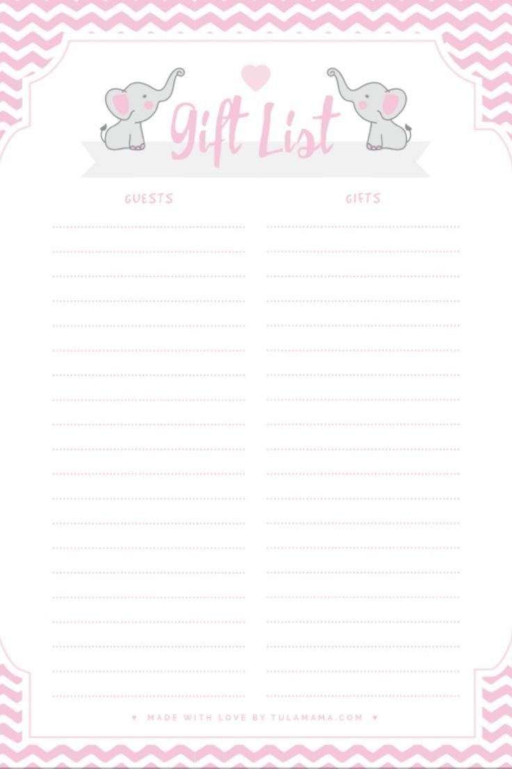 Free Printable Baby Shower Guest List
