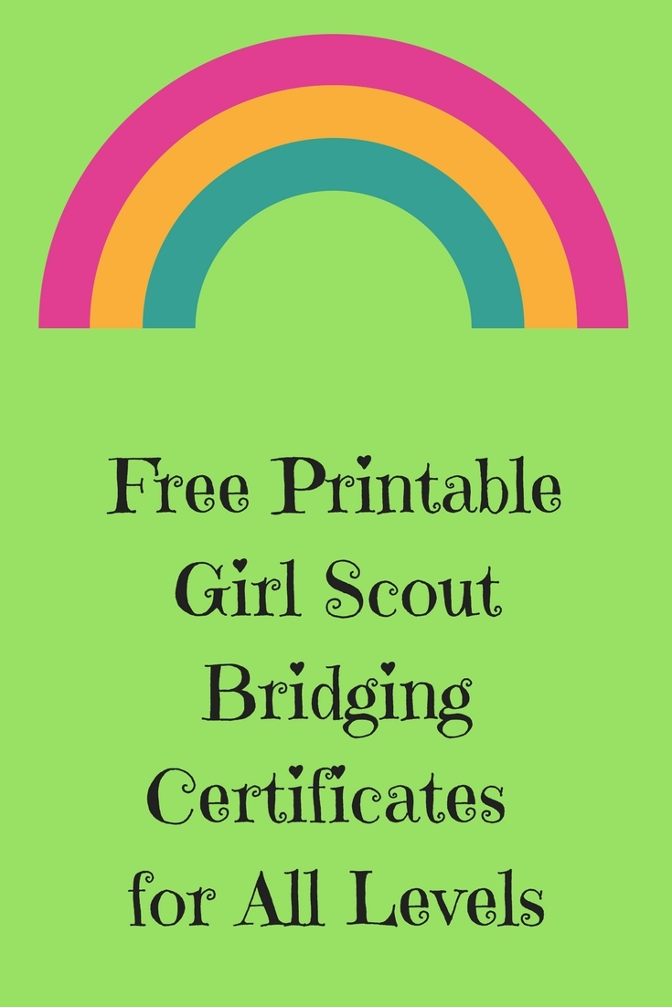 Free Printable Girl Scout Bridging Certificates For All Levels