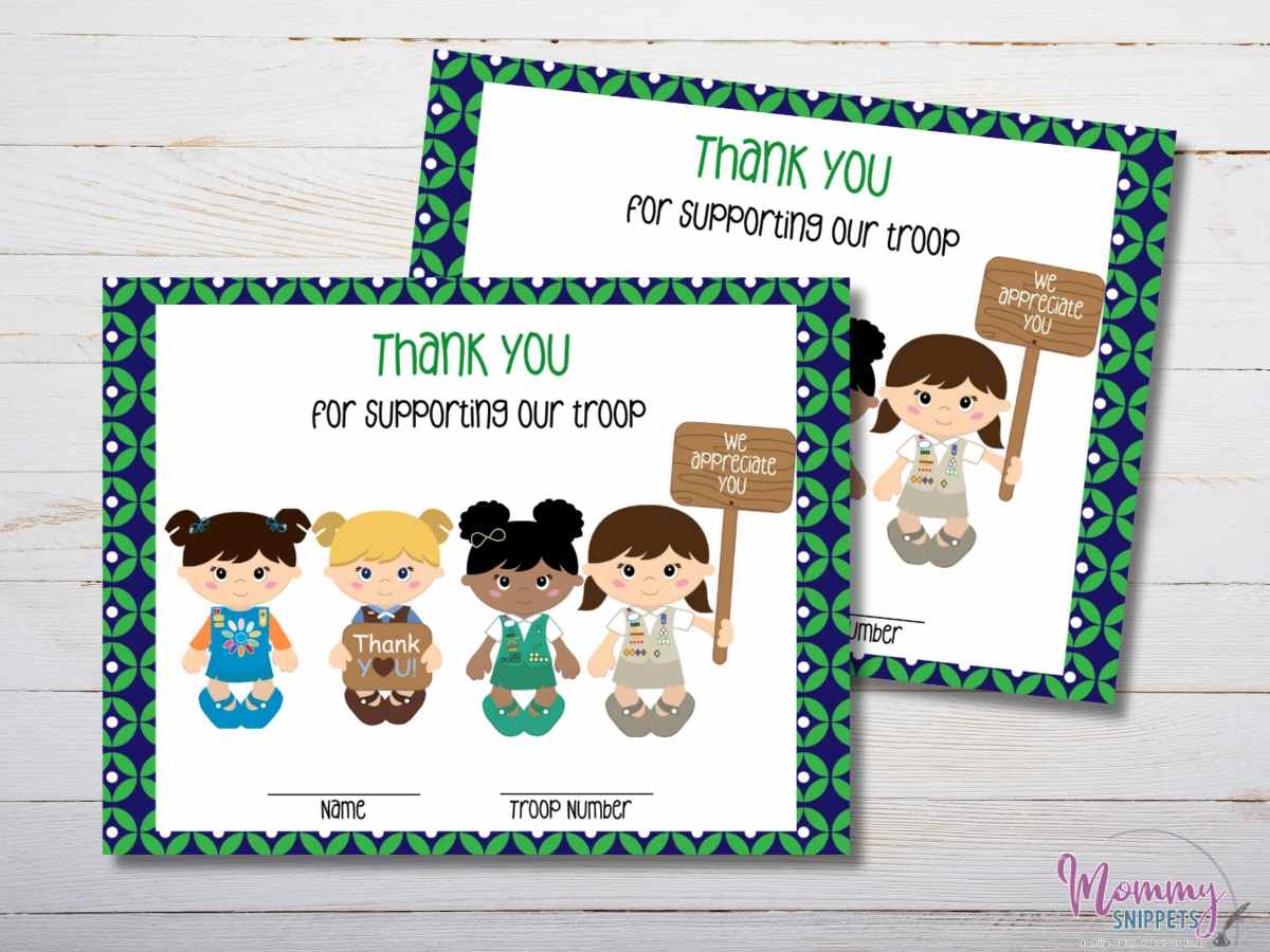 Girl Scout Cookie Thank You Notes Printable Free