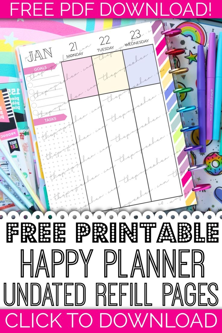 Free Happy Planner Refills Printable
