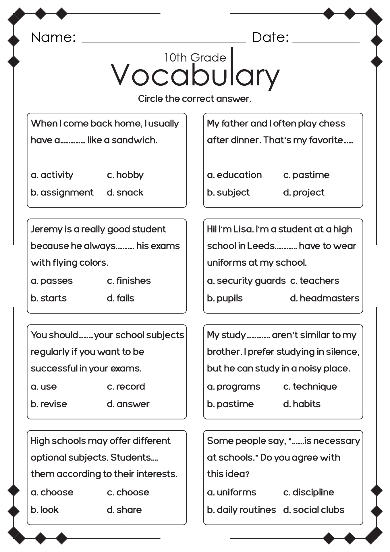 Free Printable High School English Worksheet Download Free Printable High School English Worksheet Png Images Free Worksheets On Clipart Library