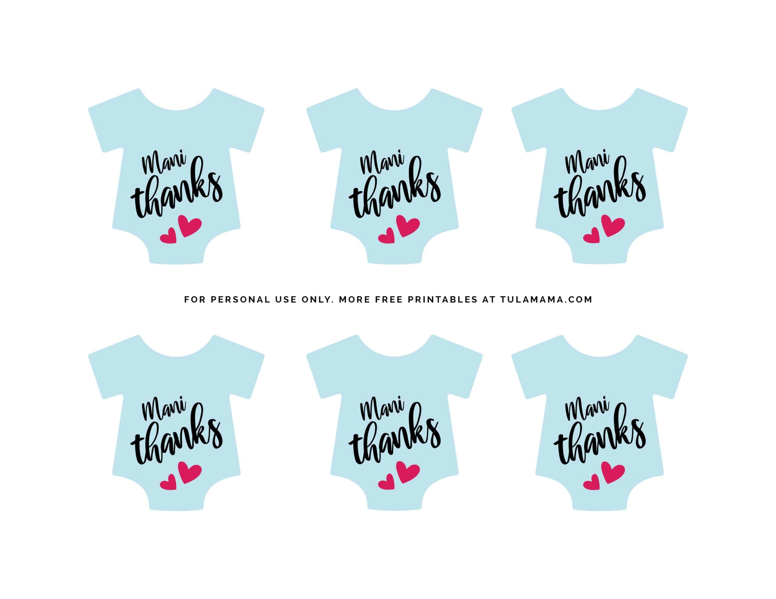 Free Printable Baby Shower Thank You Tags