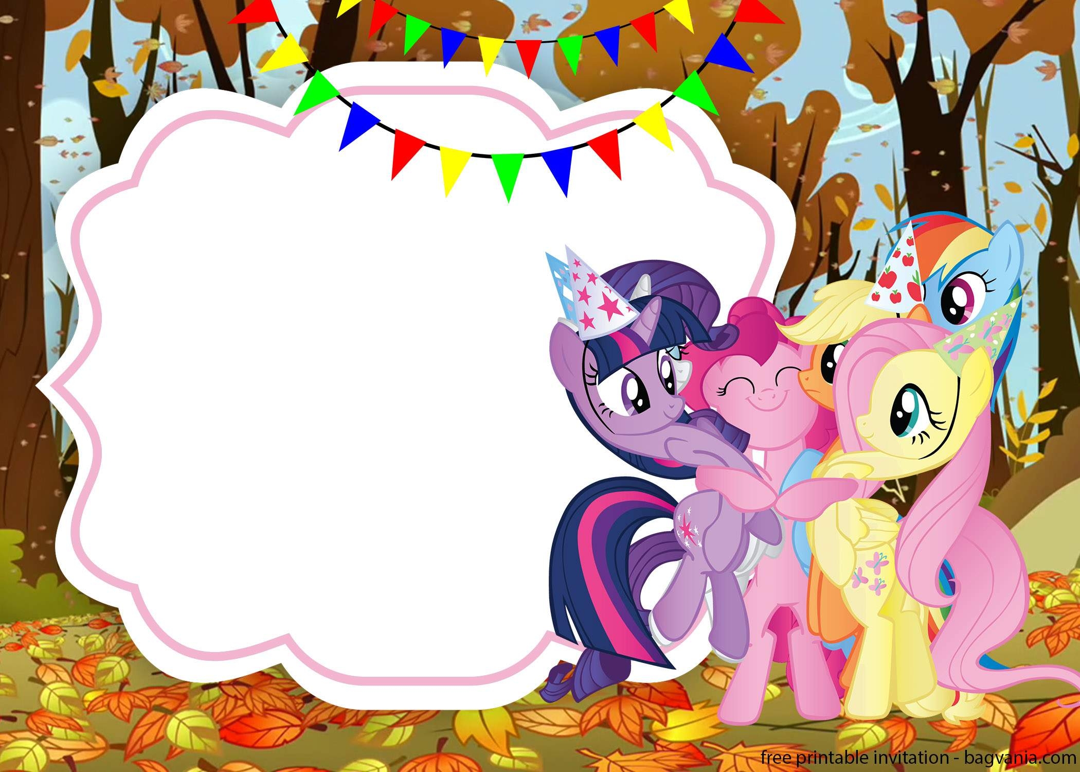 Free Printable My Little Pony Invitation Template Bagvania Worksheets Library