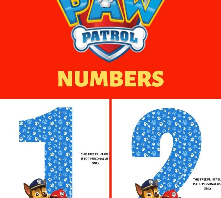 Free Printable Paw Patrol Numbers