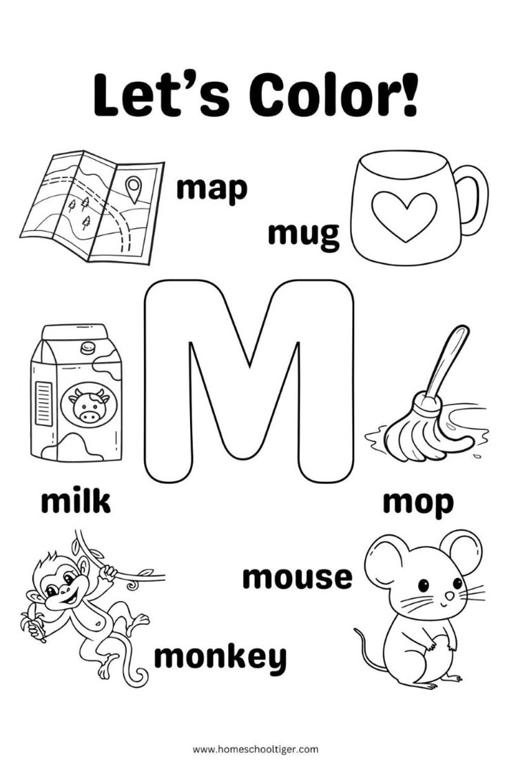 Free Printable Preschool Worksheet 20 M Words For Preschool Learners
