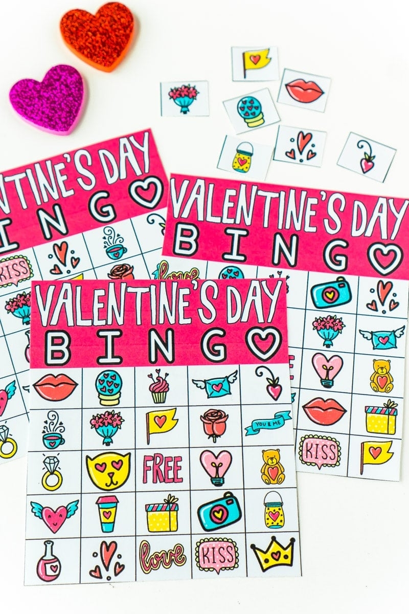 Free Printable Valentines Bingo Game 40 Cards Play Party Plan