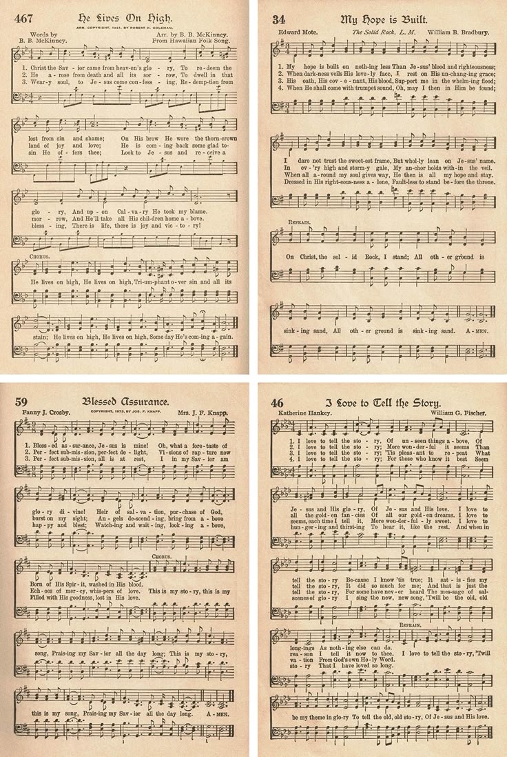 FREE Printable Vintage Hymns Sheet Music