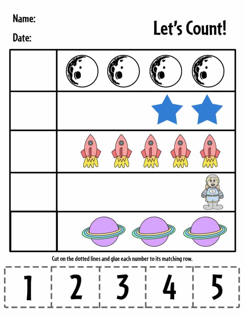 Free Space Activities For Preschool The Hollydog Blog