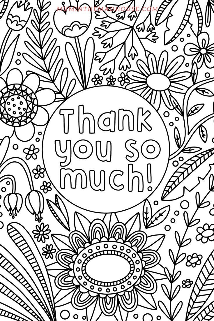 Free Thank You Coloring Pages Printable And Fun