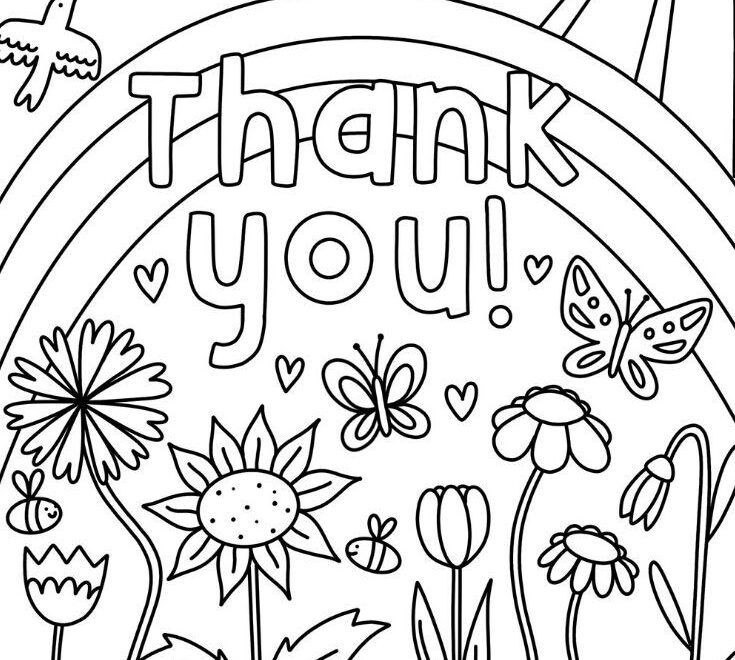 Free Thank You Coloring Pages Printable And Fun