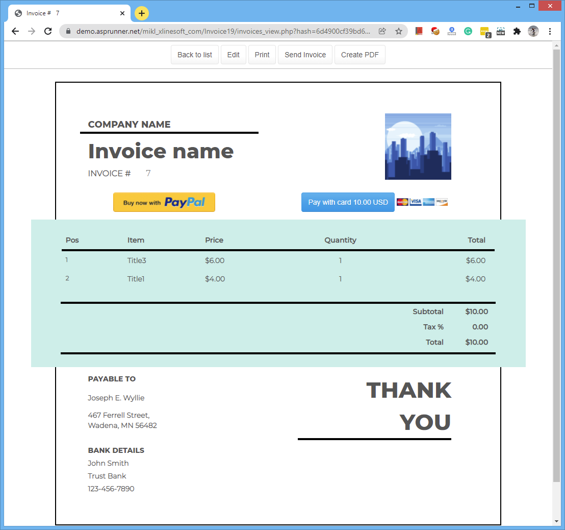 Fully Customizable Invoice Template With PDF Export