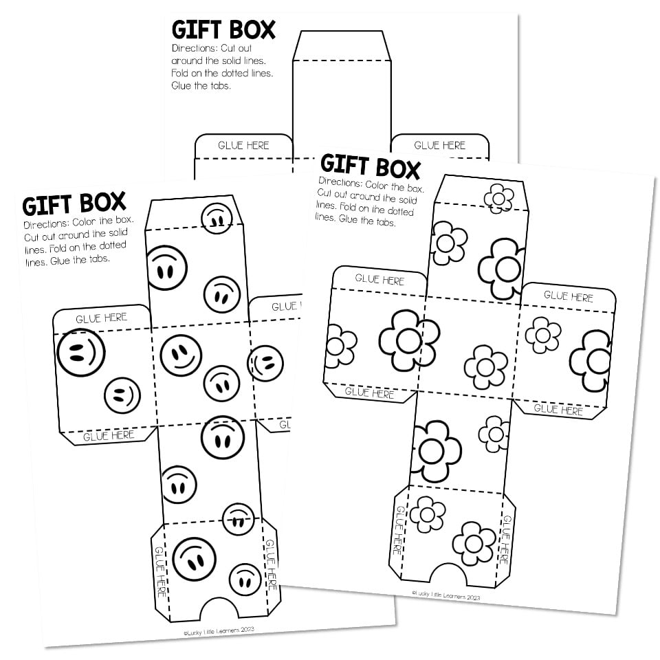 Gift Box Templates Lucky Little Learners