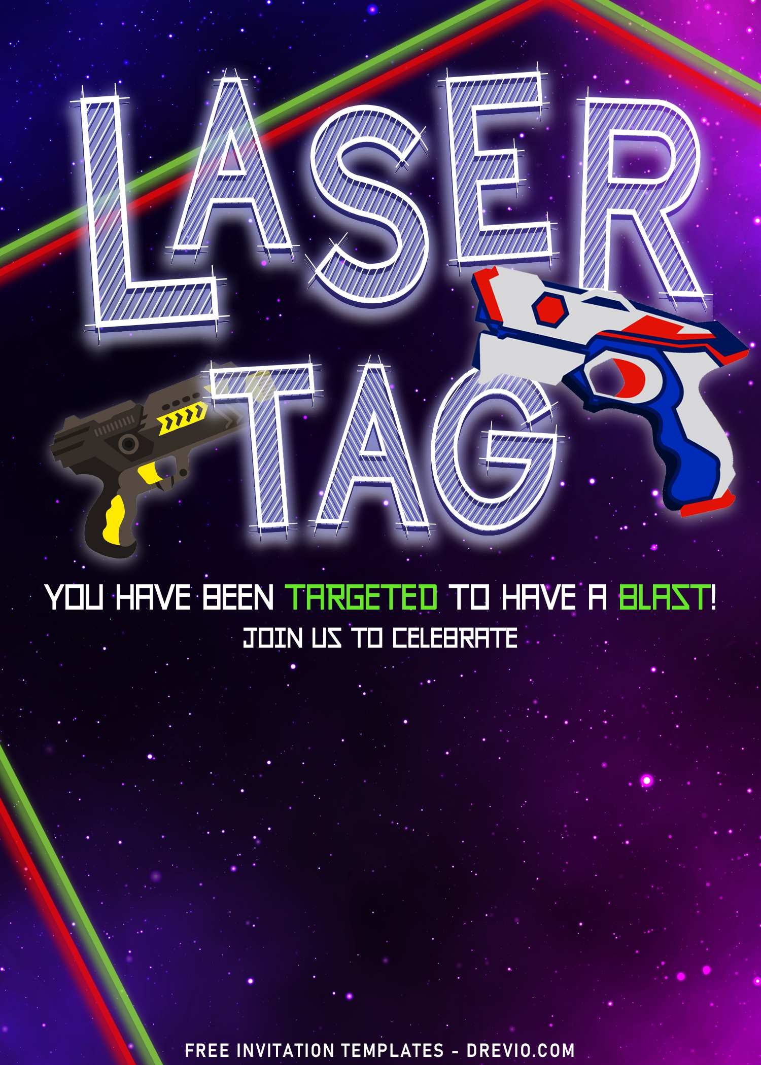 Laser Tag Birthday Invitations Free Printable