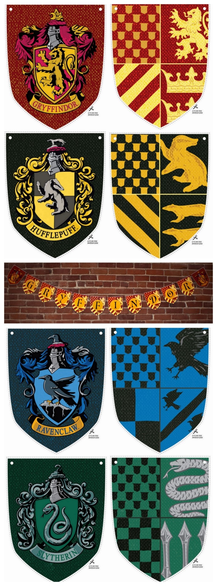 Harry Potter Printable House Banners Printable Party Favors