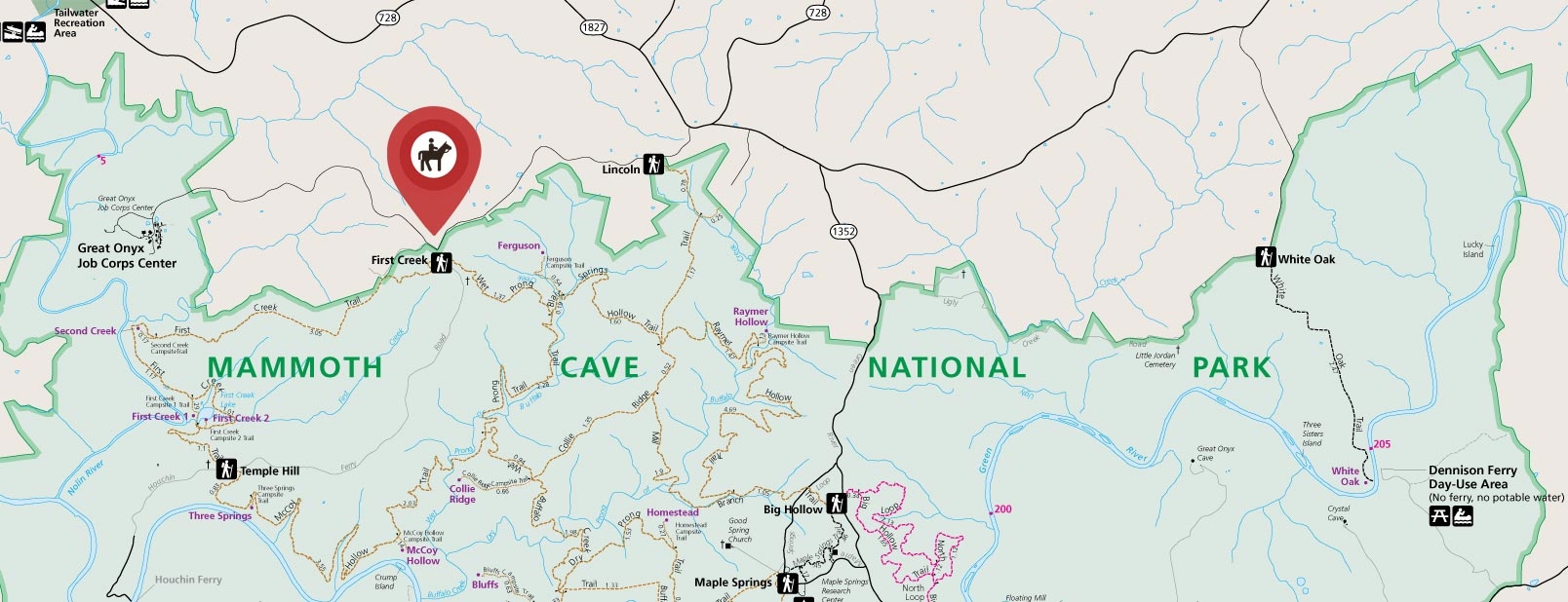 Horse Trails And Maps At Mammoth Cave Horse Camp