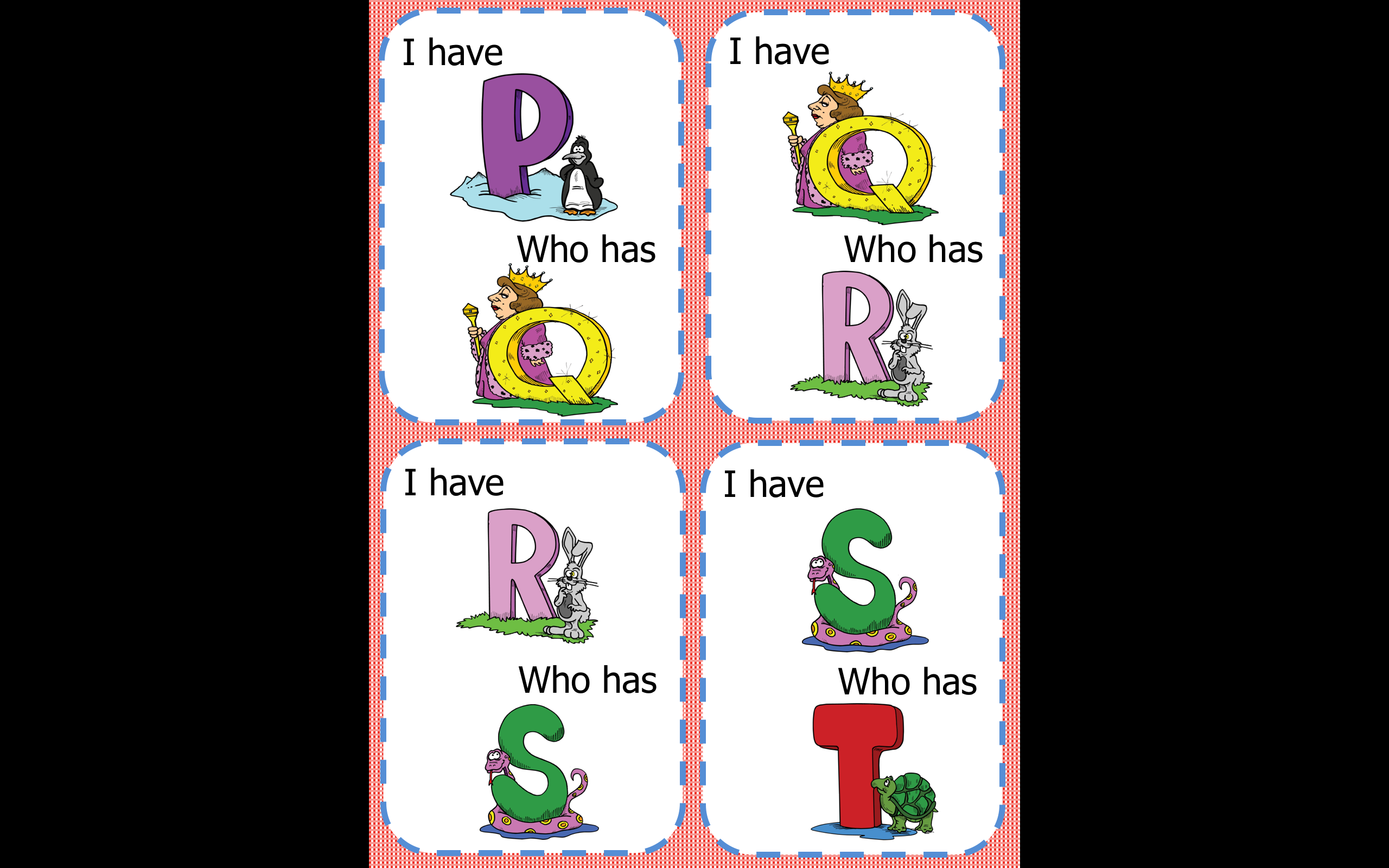 I Have Who Has Alphabet Edition Teacha 