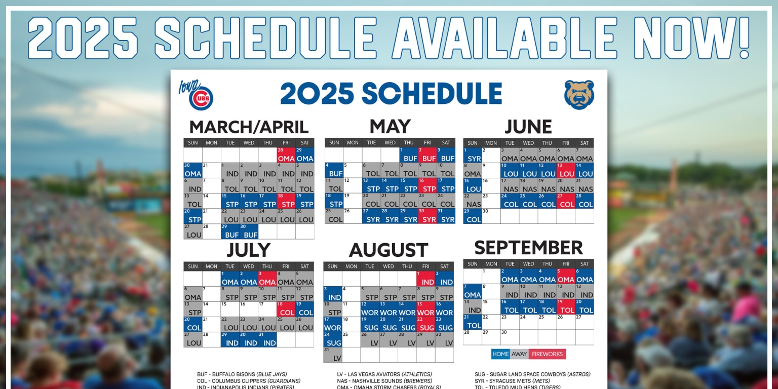 2025 Chicago Cubs Printable Schedule