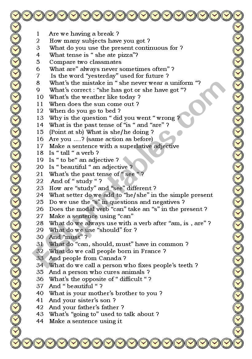 Jeopardy Questions ESL Worksheet By Aliciapc