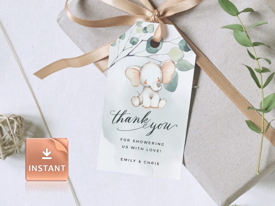 JOY Favor Tags Baby Shower Template Elephant Gift Tags Baby Gift Tags Thank You Tag Present Baby Thanks Favor Tags Baby Shower Favor Etsy Canada