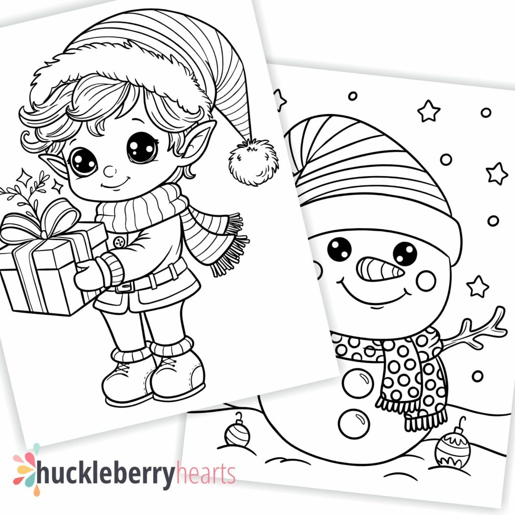 Kids Christmas Coloring Pages Holiday Coloring Book Huckleberry Hearts